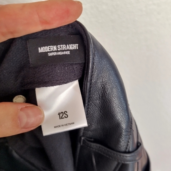 Express super high waisted faux leather modern straight pant sz 12 petite - Picture 10 of 12